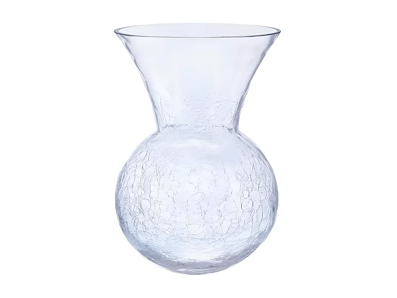 Vase en Verre Craquelé "Boule" 28cm Transparent