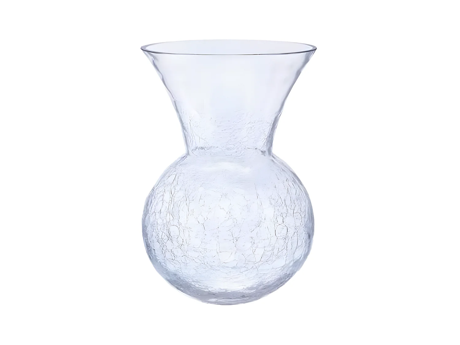 Vase en Verre Craquelé "Boule" 28cm Transparent