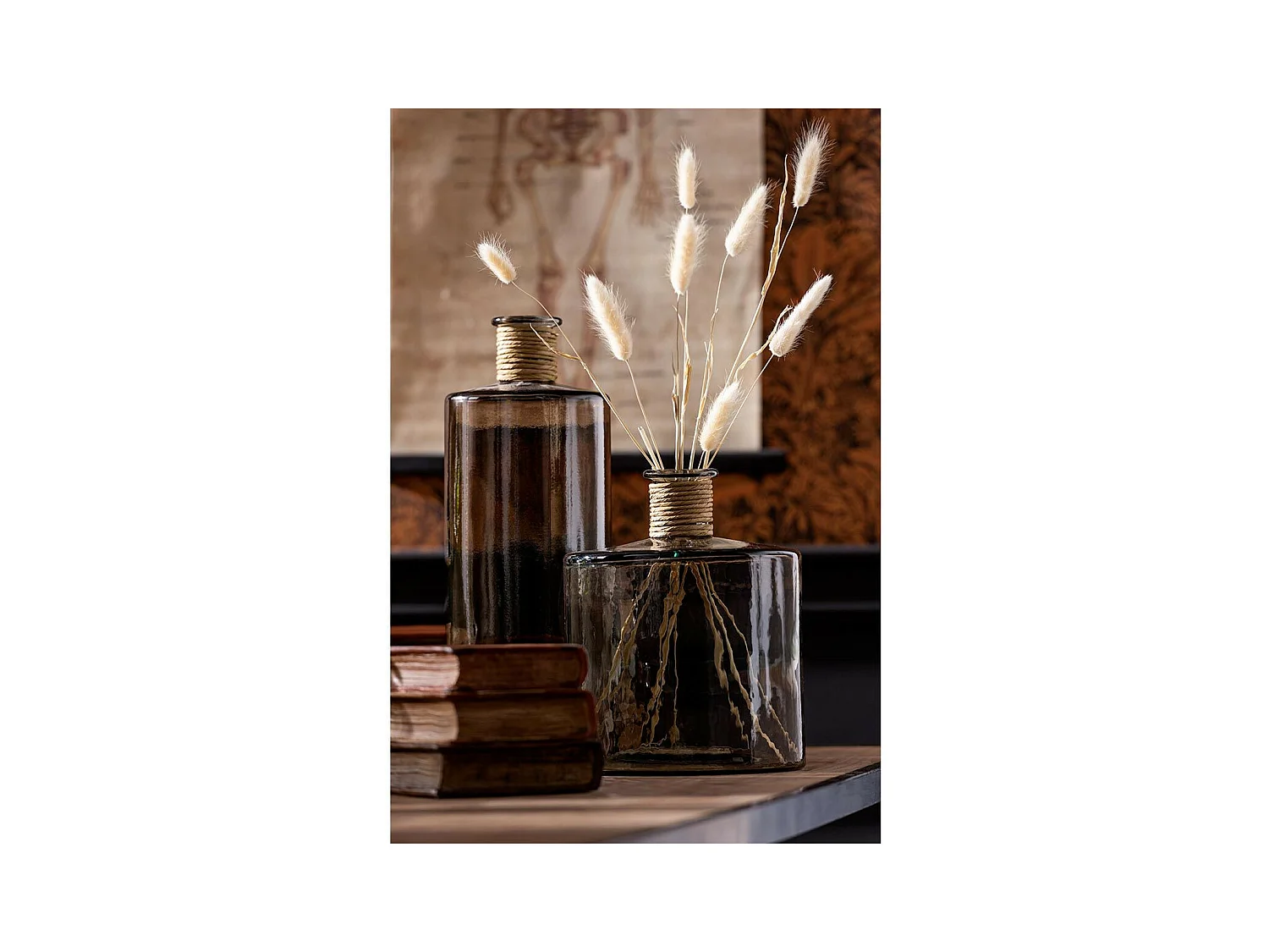 Vase Design en Verre "Safari" 75cm Marron