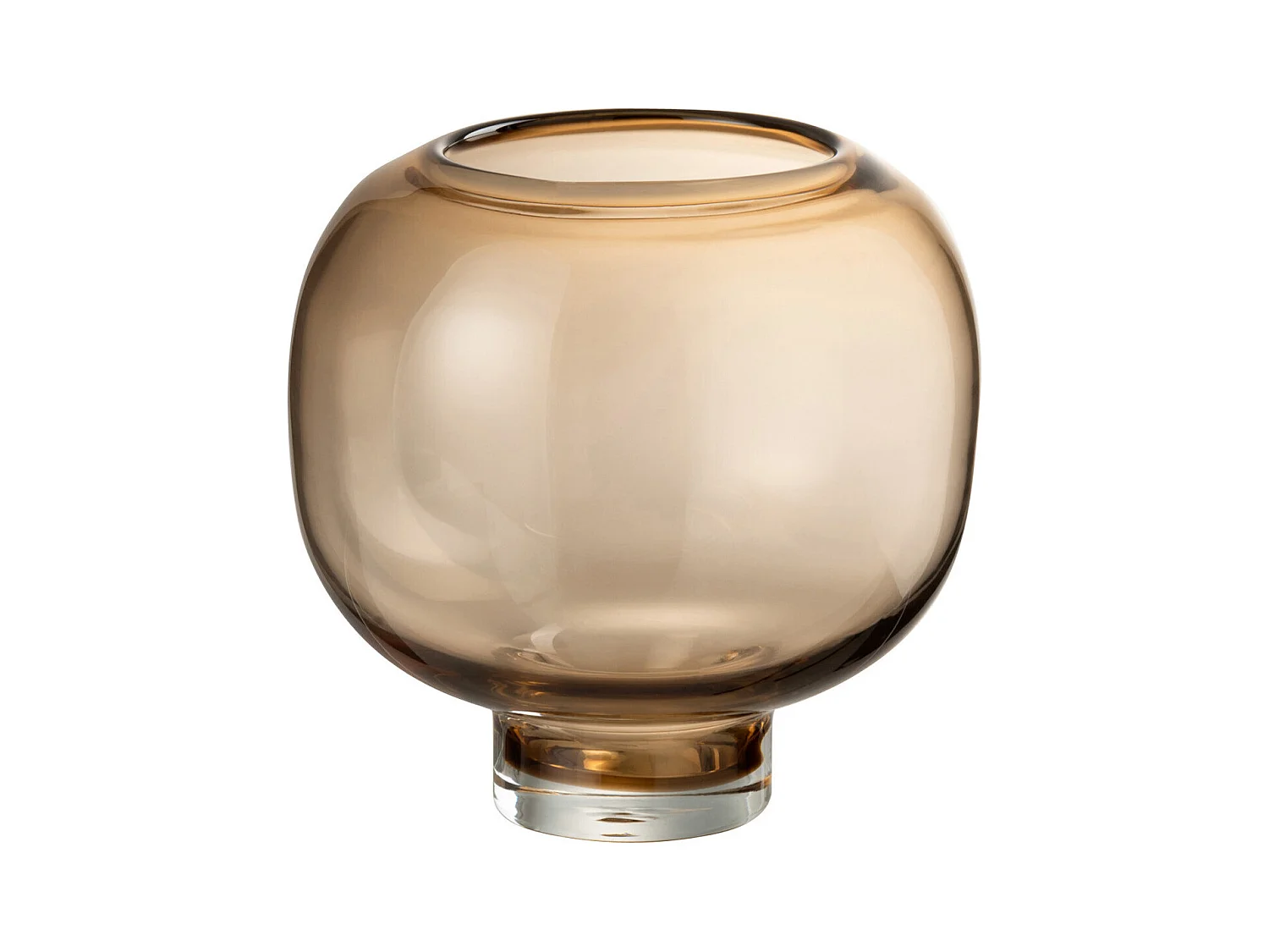 Vase Rond en Verre "Pied" 20cm Marron