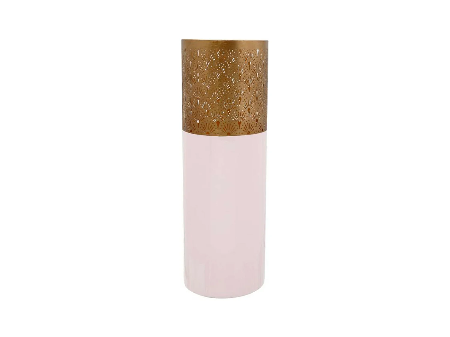Vase Rond Design "Decoa" 60cm Rose Poudré & Or