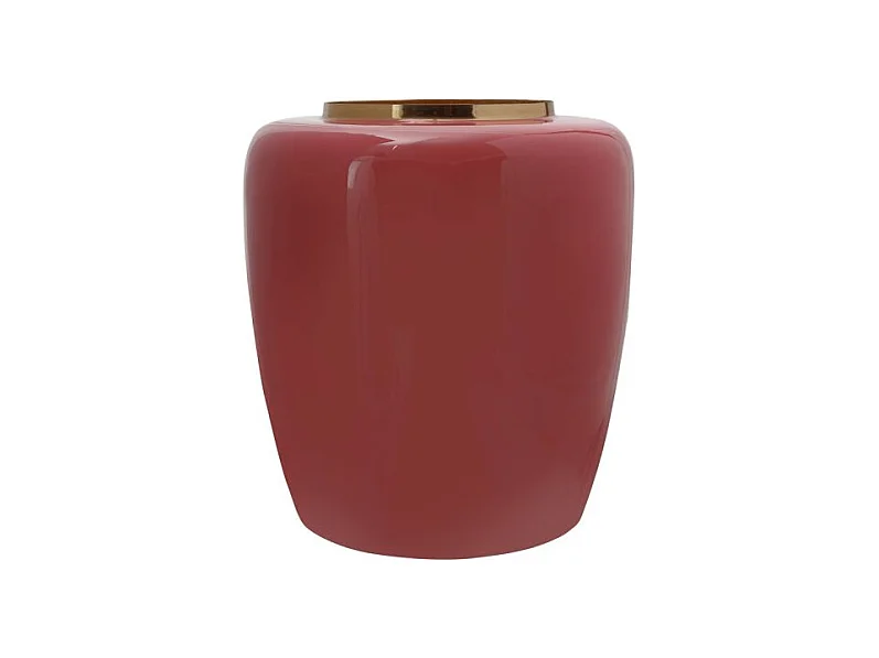 Vase Rond Design "Tribuna" 36cm Corail & Or