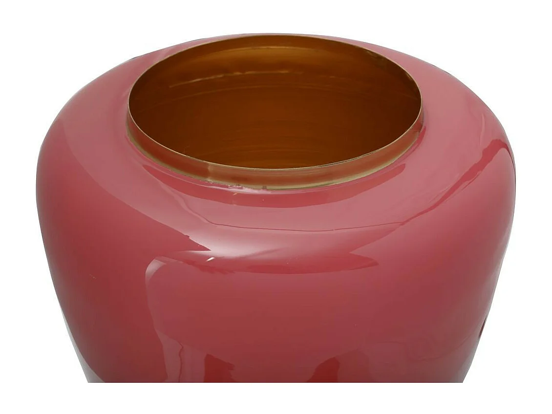 Vase Rond Design "Tribuna" 36cm Corail & Or