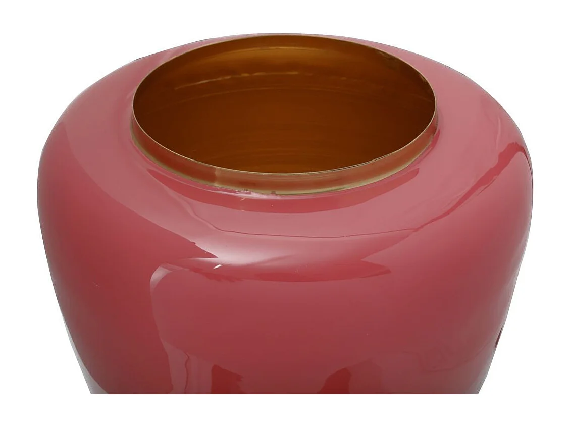 Vase Rond Design "Tribuna" 36cm Corail & Or