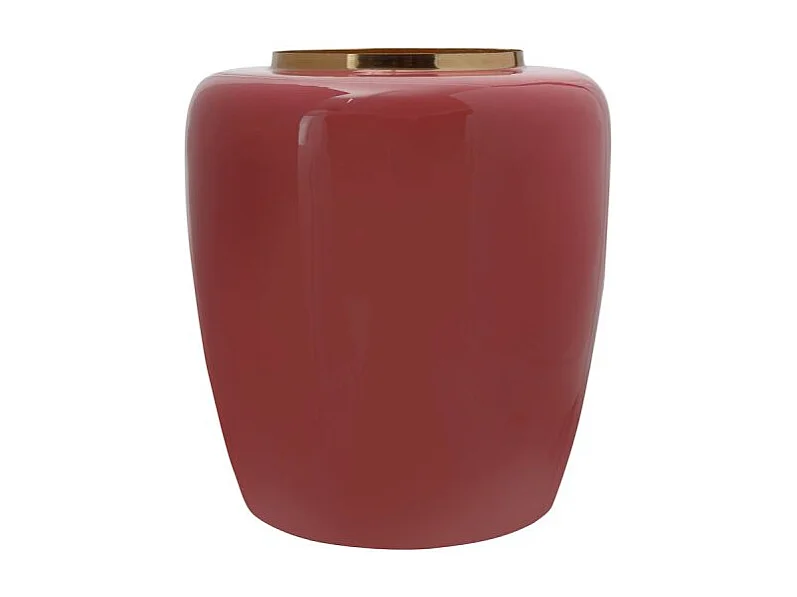 Vase Rond Design "Tribuna" 36cm Corail & Or