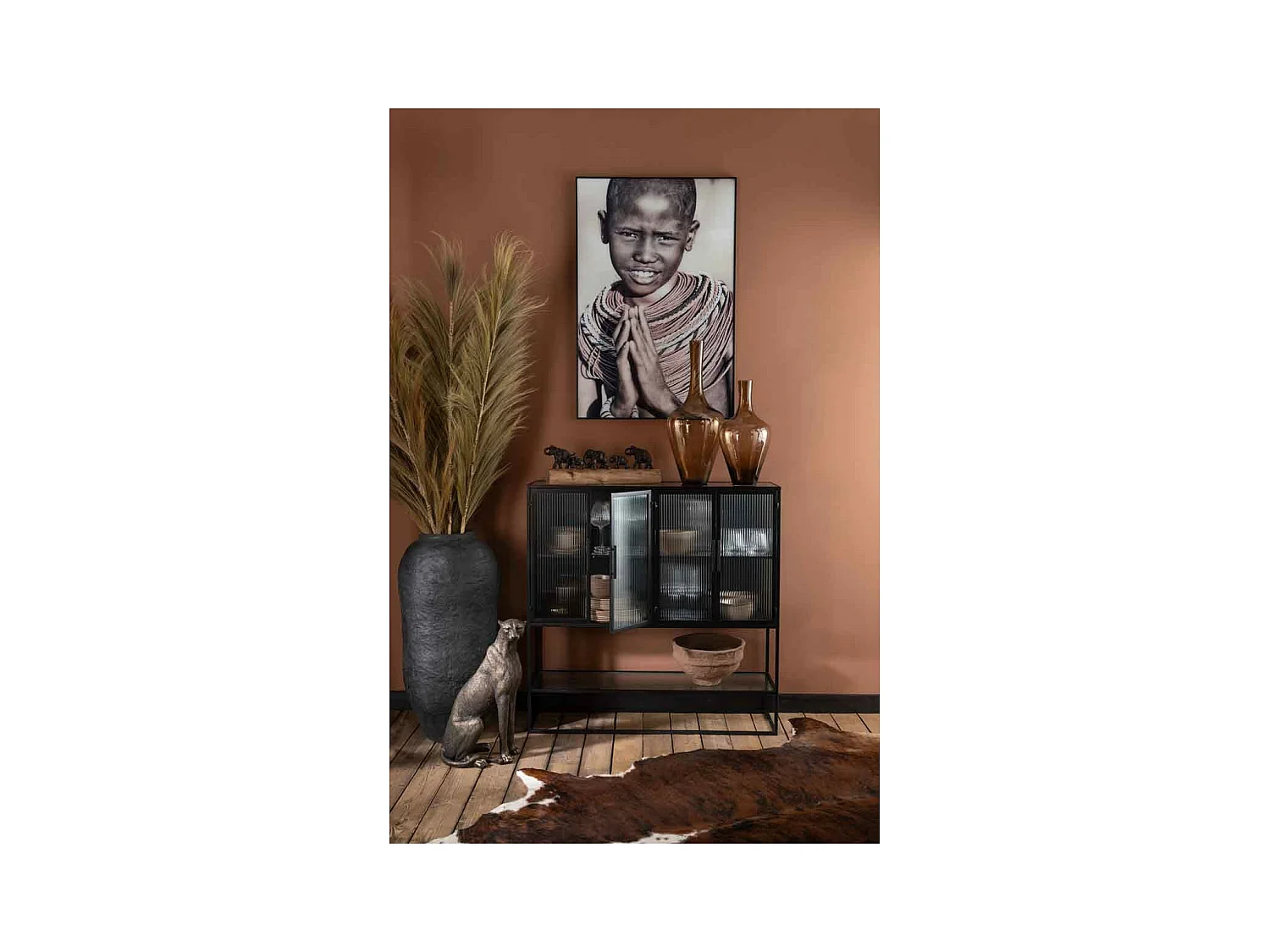 Vase Design "Papier Mâché" 99cm Noir