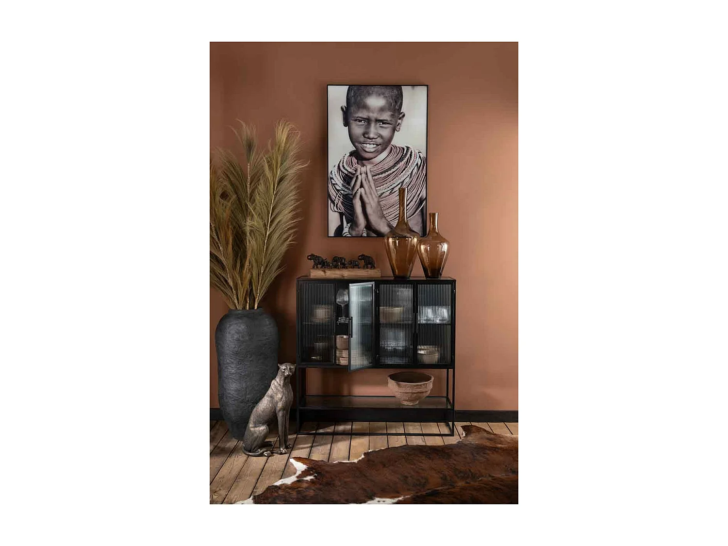 Vase Design "Papier Mâché" 99cm Noir