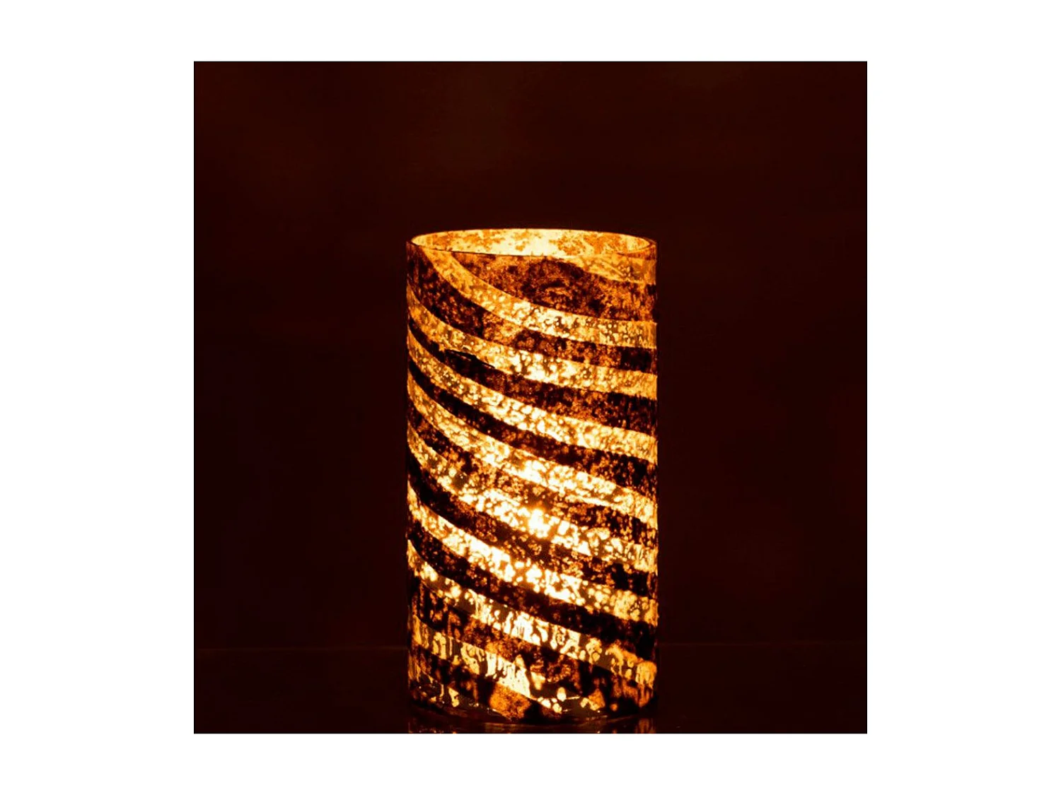 Vase Design en Verre "Lignes" 26cm Argent