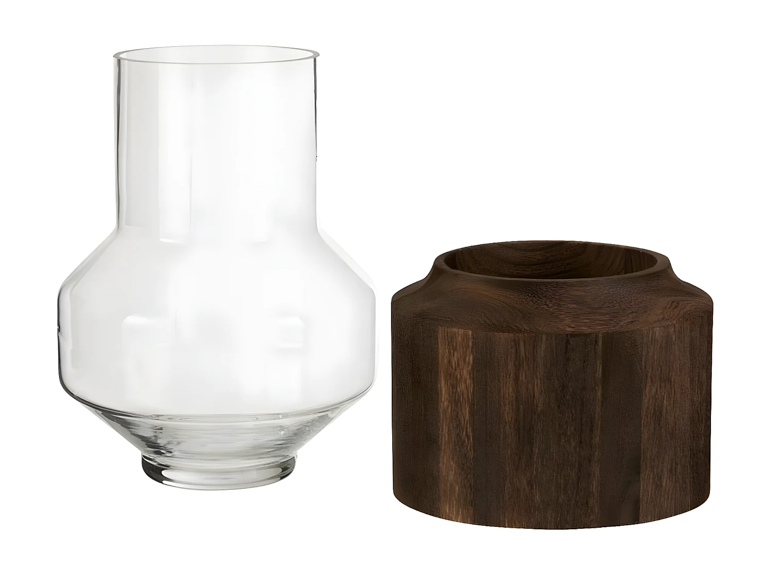 Vase Rond Design "Galupa" 31cm Marron