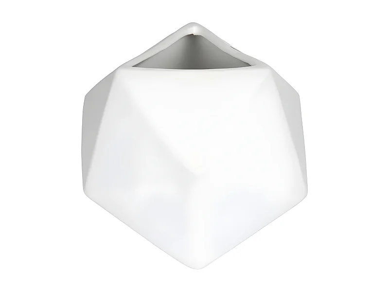 Vase Déco en Céramique "Geometrik" 19cm Blanc
