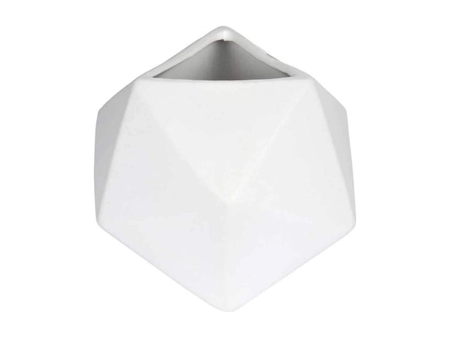 Vase Déco en Céramique "Geometrik" 19cm Blanc