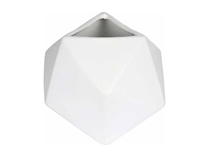 Vase Déco en Céramique "Geometrik" 19cm Blanc