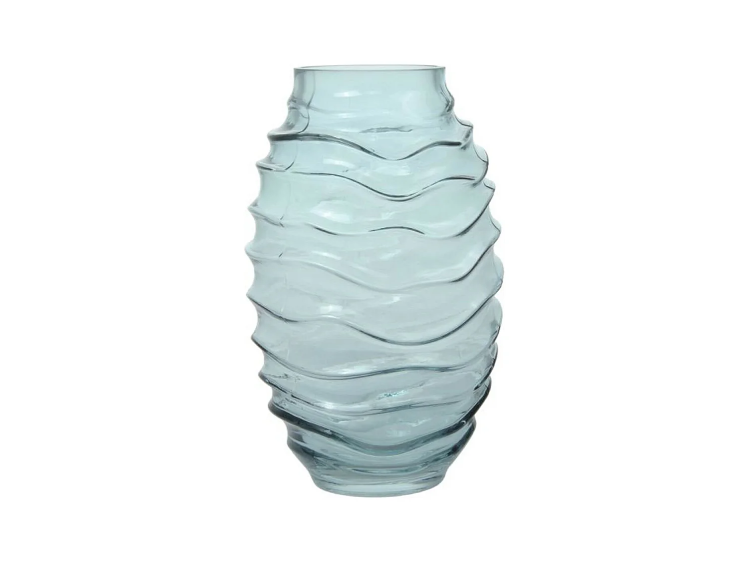 Vase Déco en Verre Soufflé "Typo" 25cm Bleu