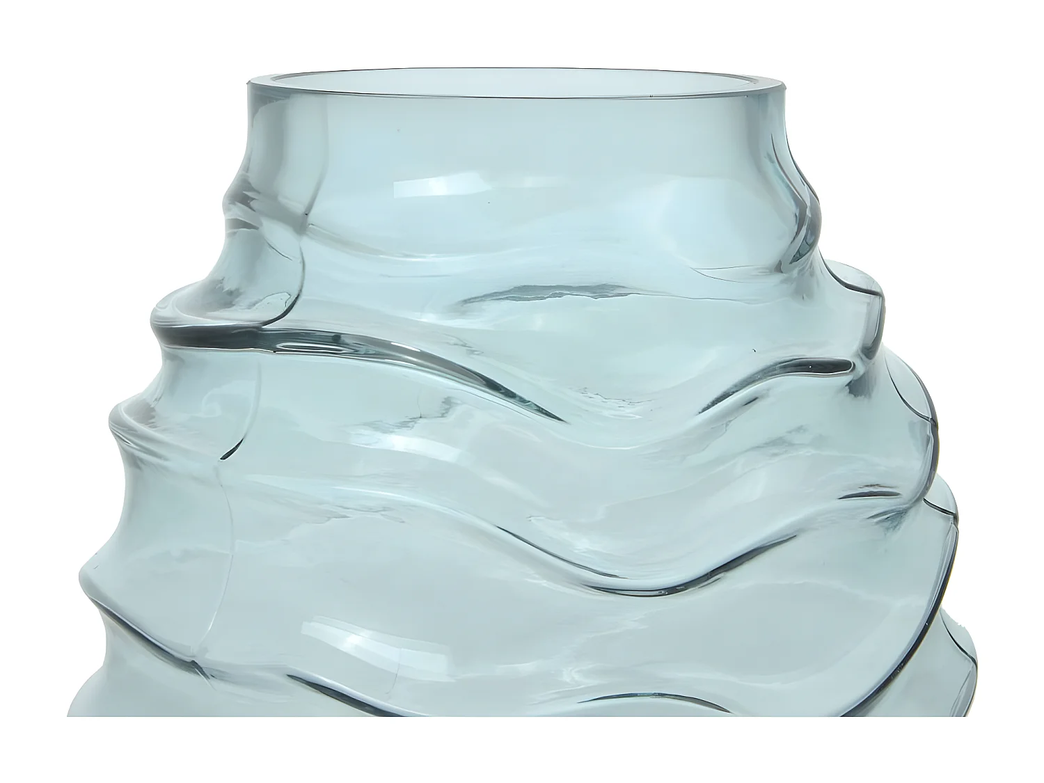 Vase Déco en Verre Soufflé "Typo" 25cm Bleu