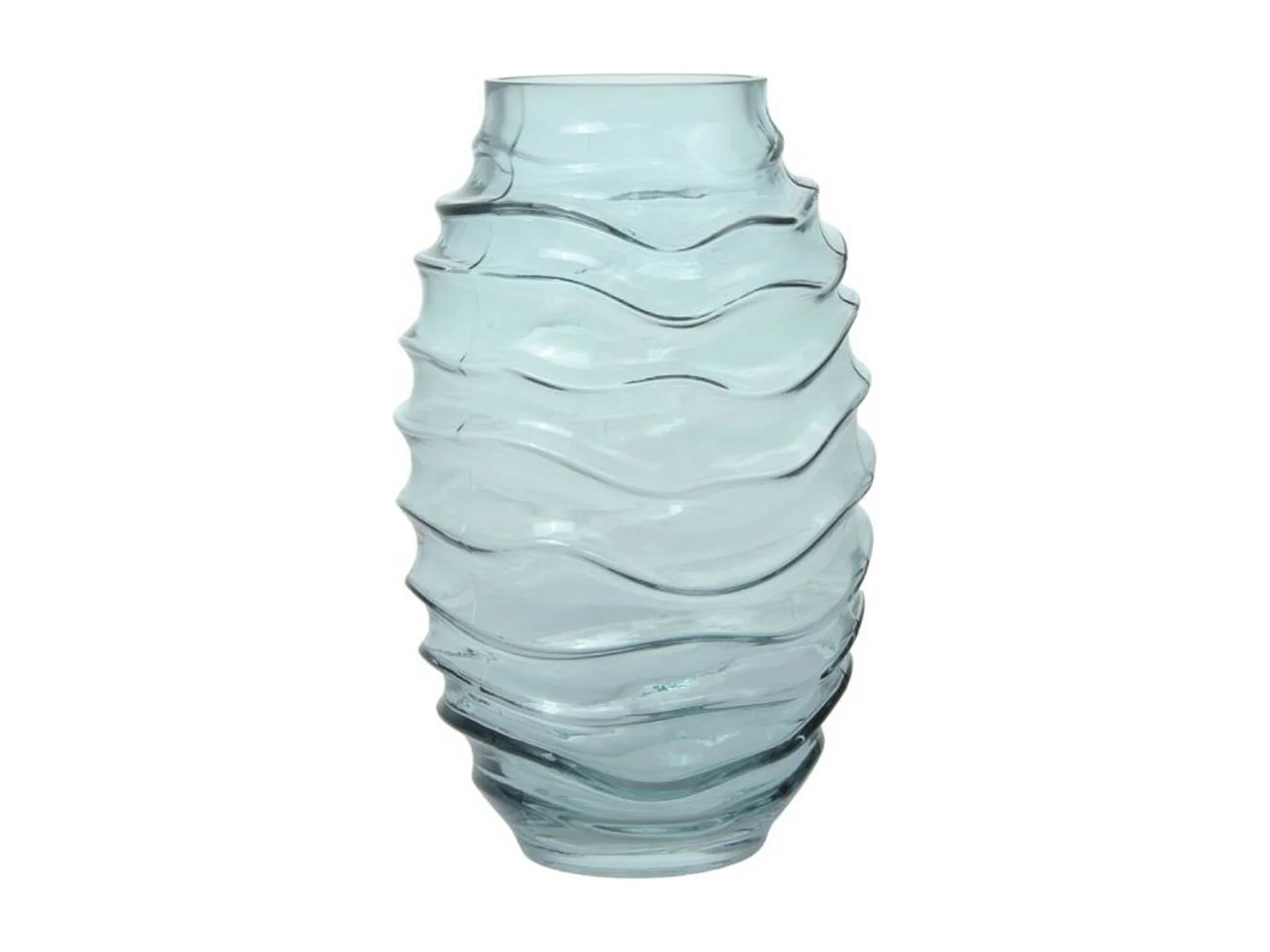 Vase Déco en Verre Soufflé "Typo" 25cm Bleu