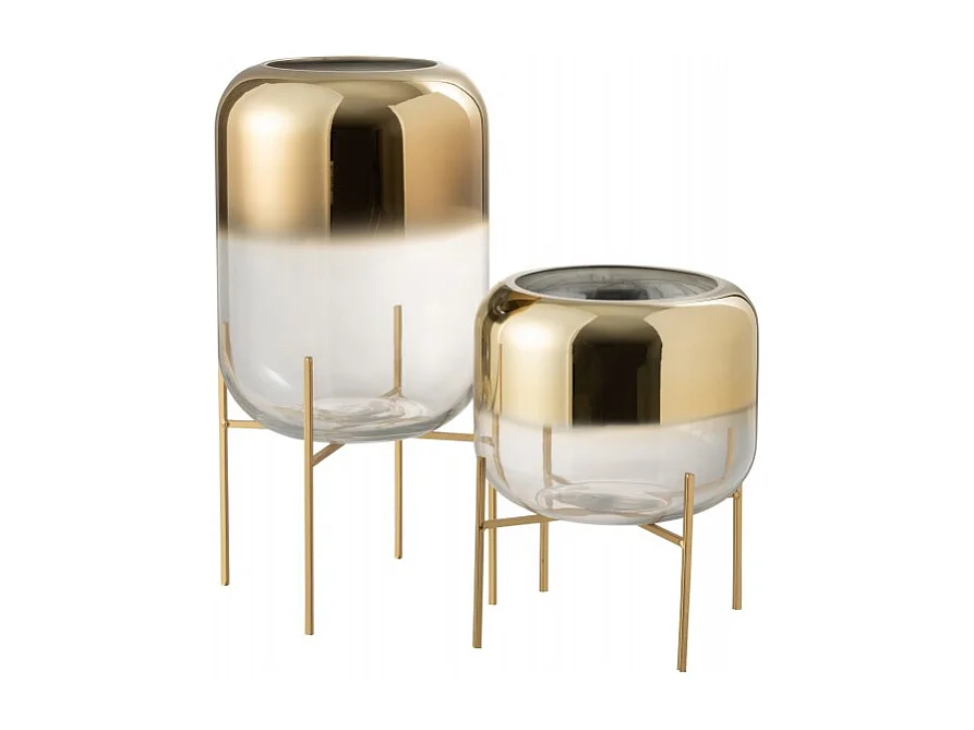 Vaso in vetro oro 25x25x36 cm