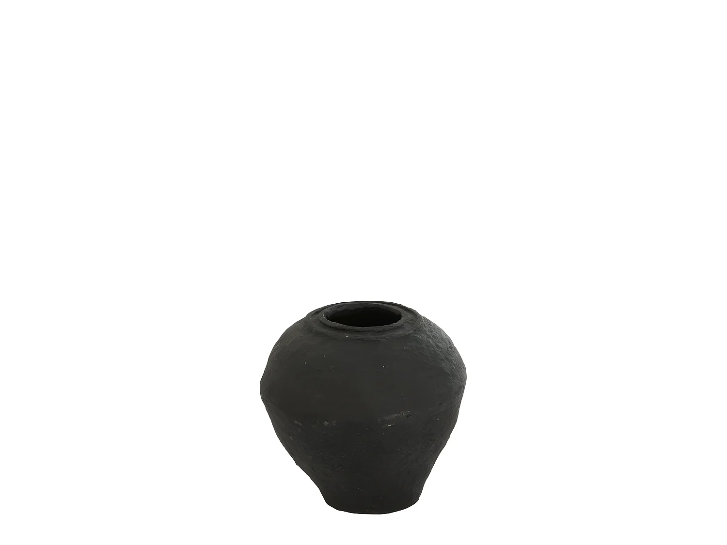 Jarrón de papel maché negro de 41x41x45.5 cm