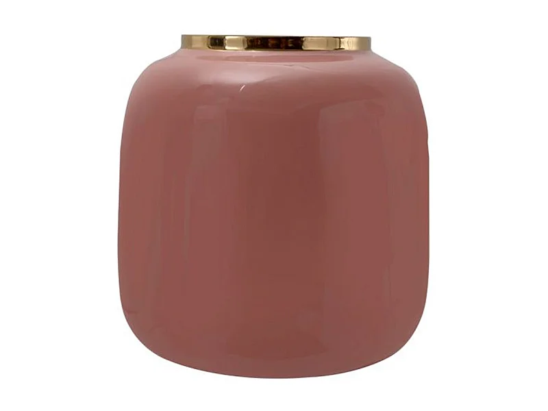 Vase Rond Design "Niklas" 20cm Rose & Or