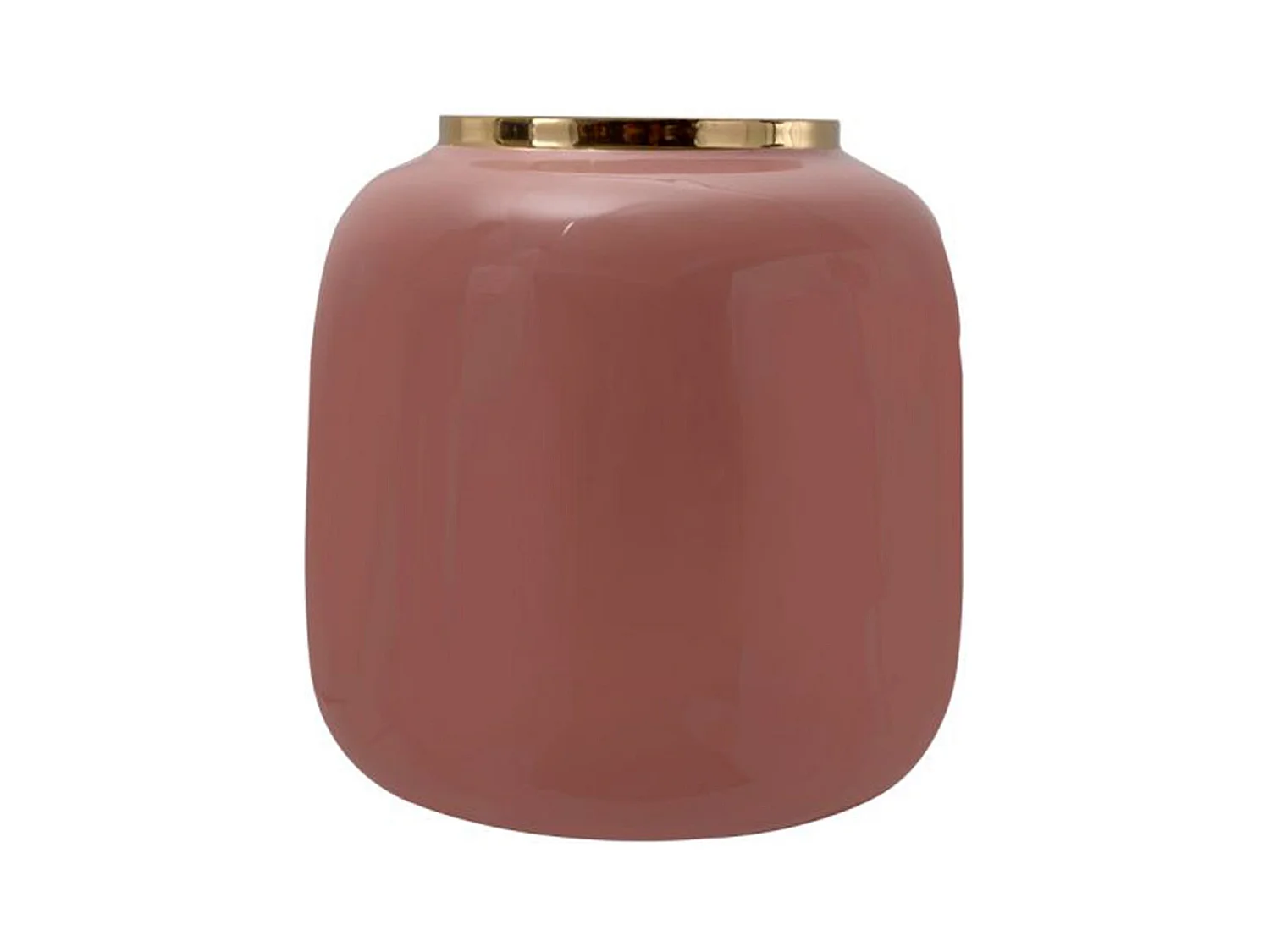 Vase Rond Design "Niklas" 20cm Rose & Or