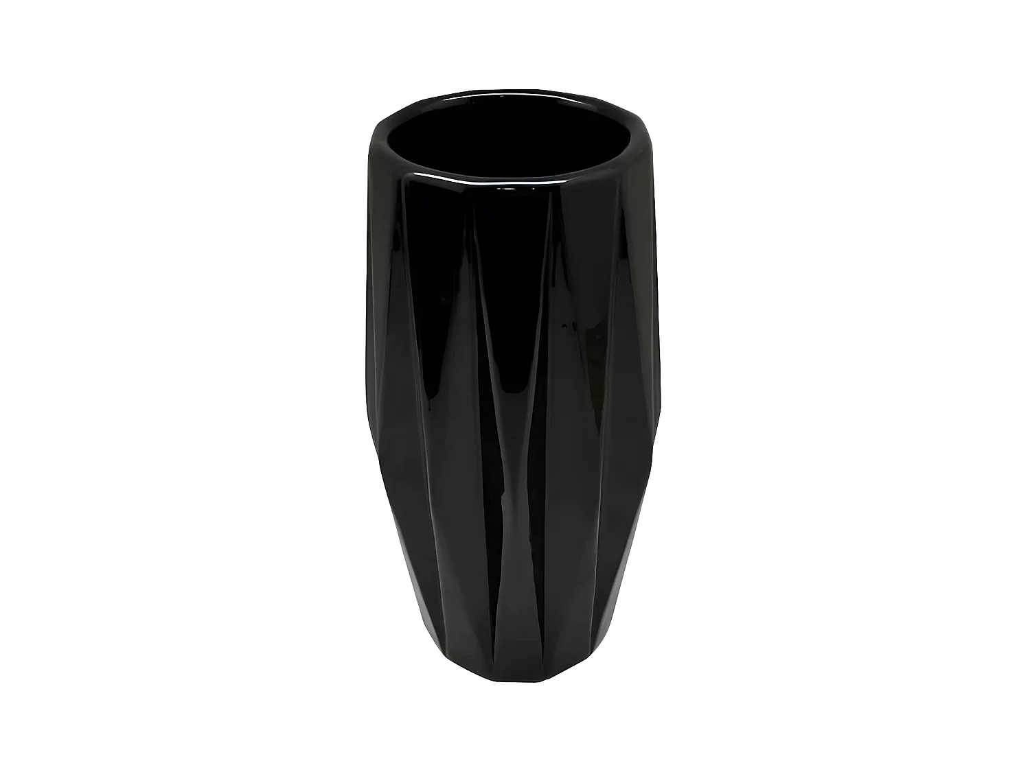 Vase Déco en Céramique "Origami" 24cm Noir