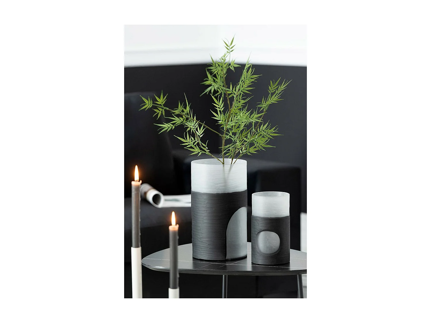 Vase Design "Circulo" 24cm Noir & Transparent