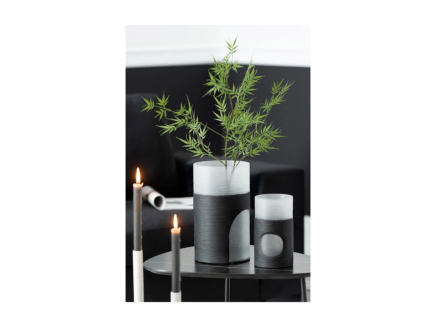 Vase Design "Circulo" 24cm Noir & Transparent