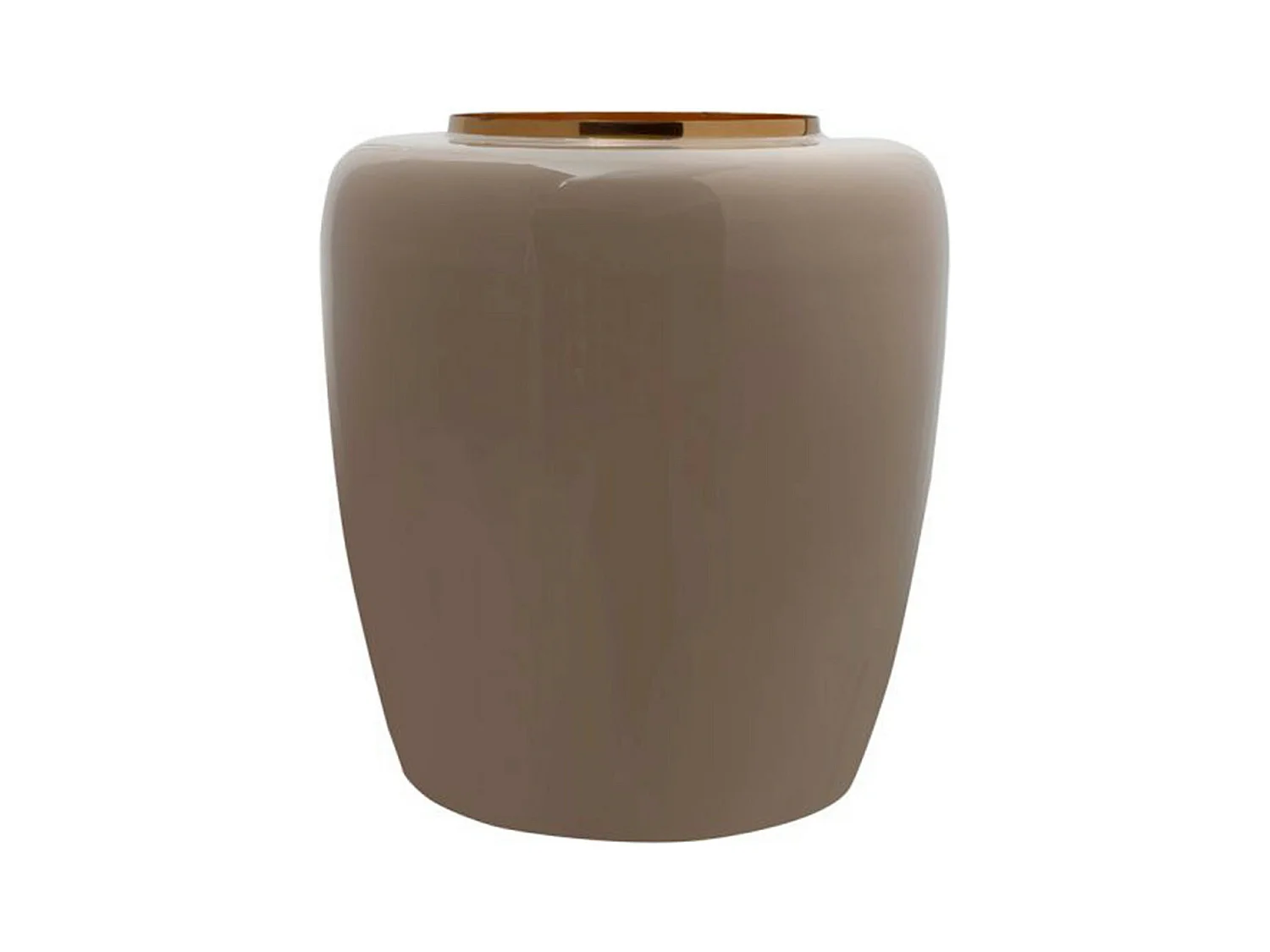 Vase Rond Design "Tribuna" 36cm Taupe & Or