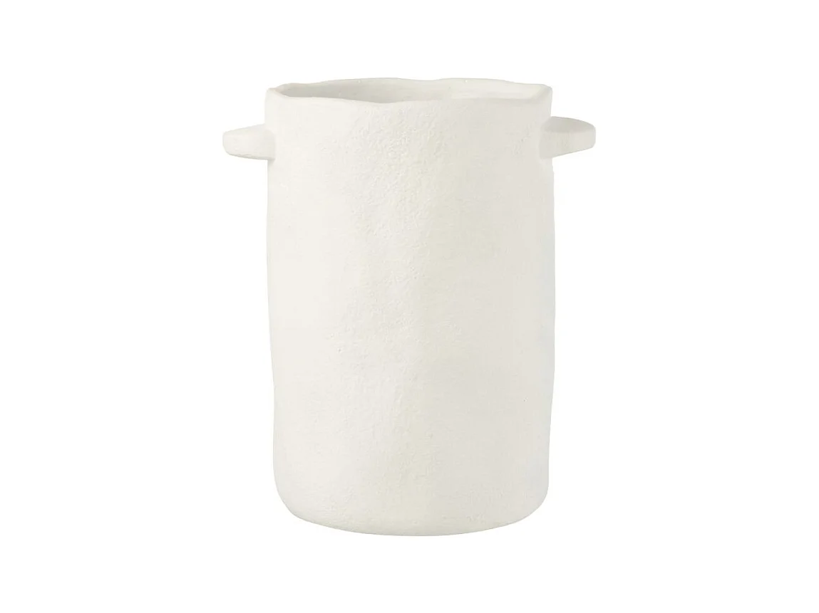 Vase Allongé en Ciment "Gustave" 30cm Blanc