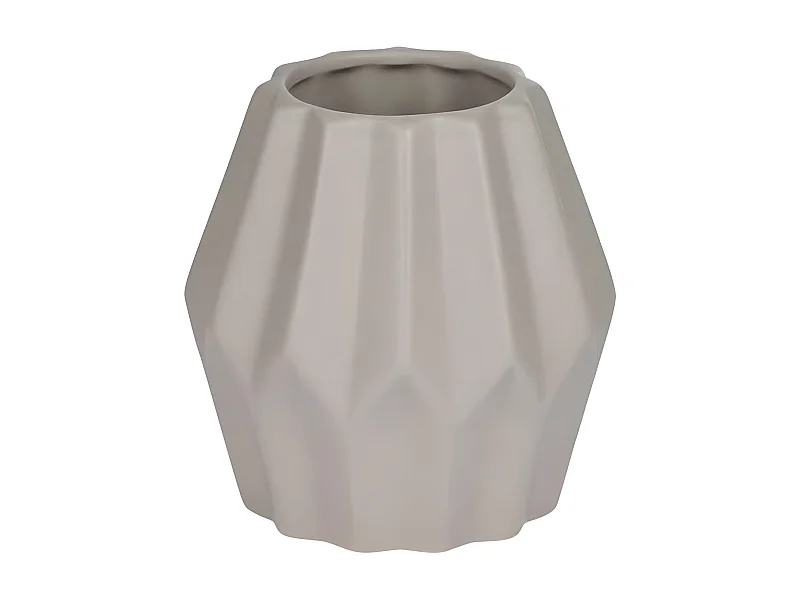 Vase Déco en Céramique "Origami" 12cm Taupe