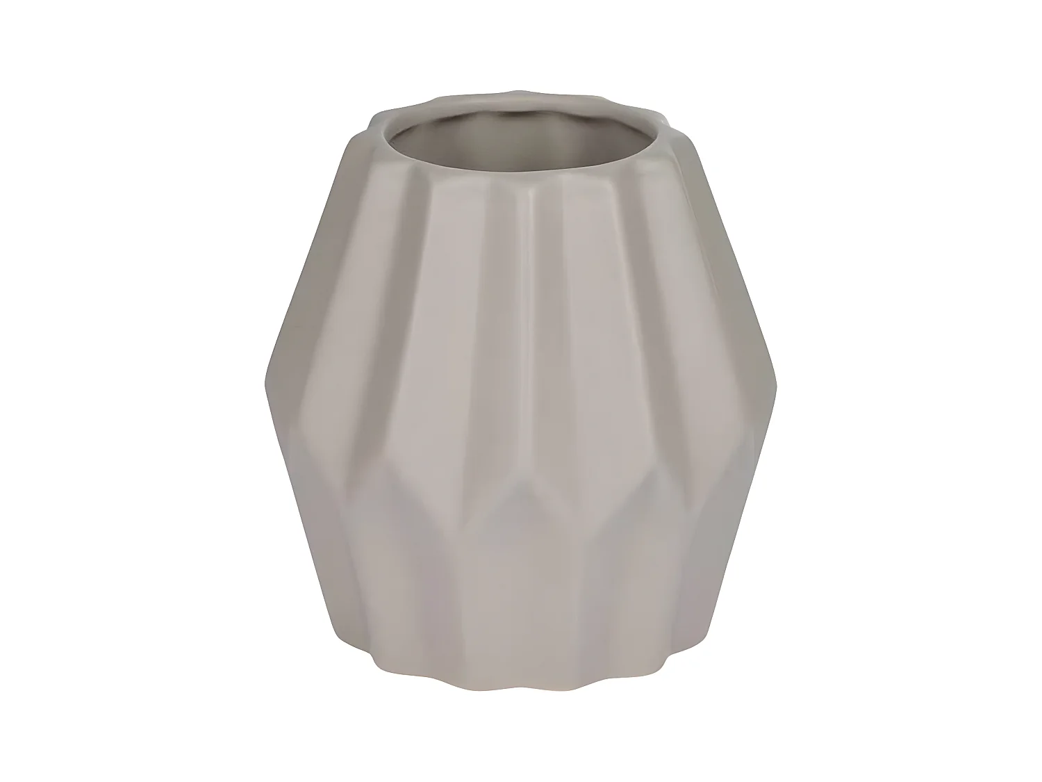 Vase Déco en Céramique "Origami" 12cm Taupe