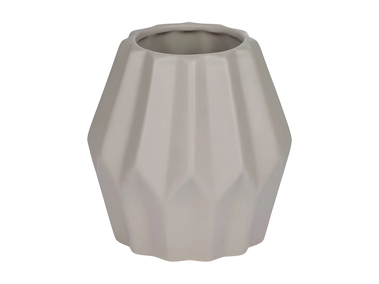 Vase Déco en Céramique "Origami" 12cm Taupe