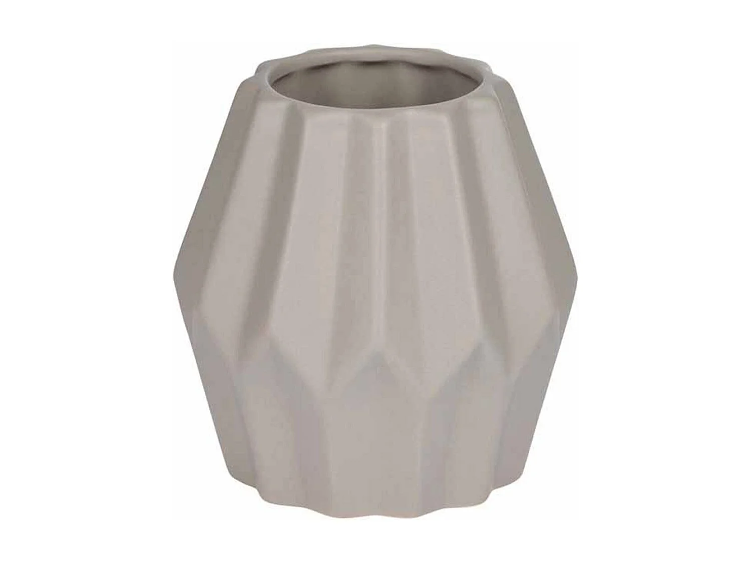 Vase Déco en Céramique "Origami" 12cm Taupe