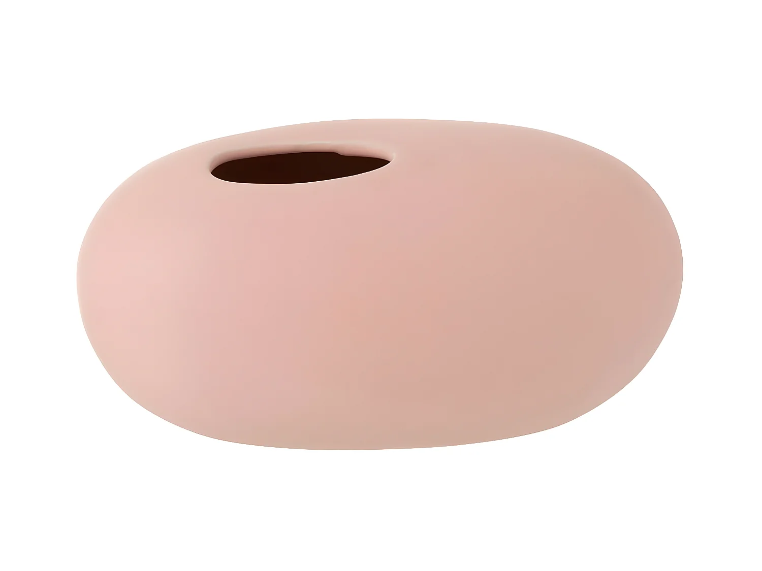 Vase Design "Ovale Céramique" 25cm Rose Pastel