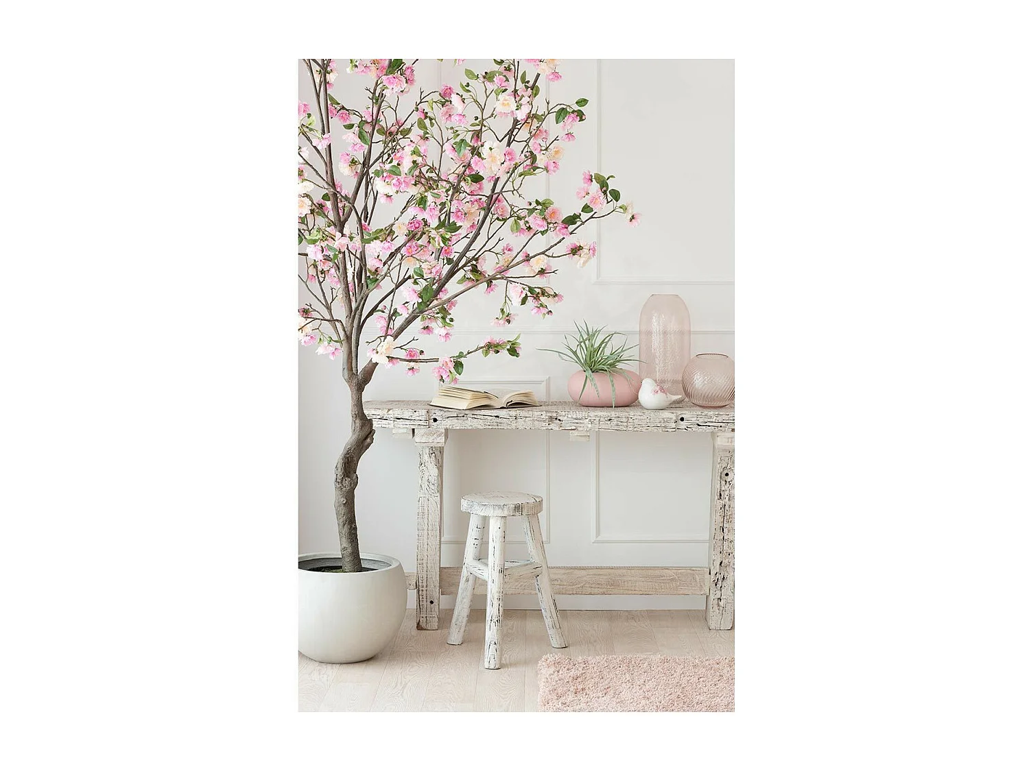 Vase Design "Ovale Céramique" 25cm Rose Pastel