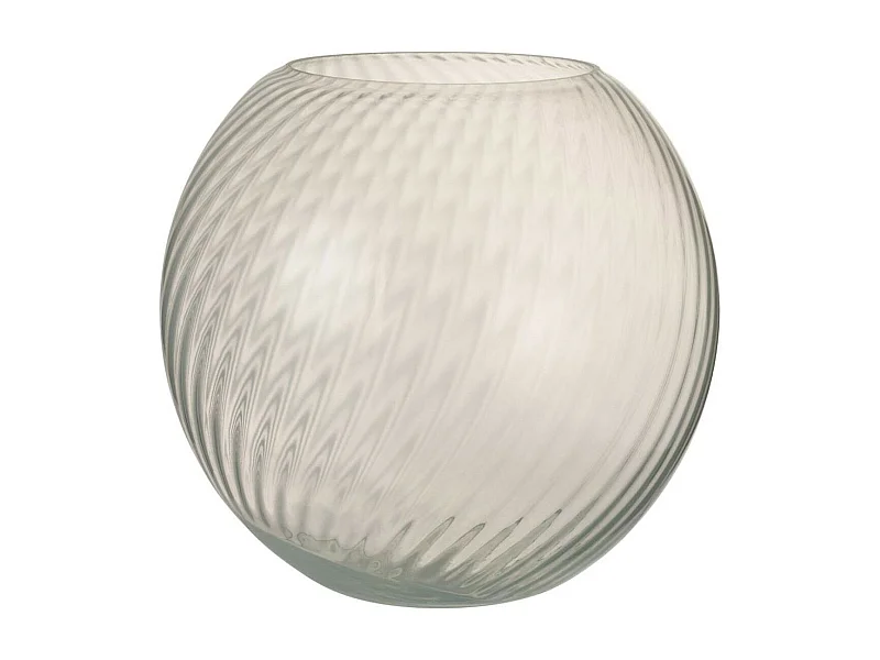 Vase Design en Verre "Canne Rond" 25cm Blanc