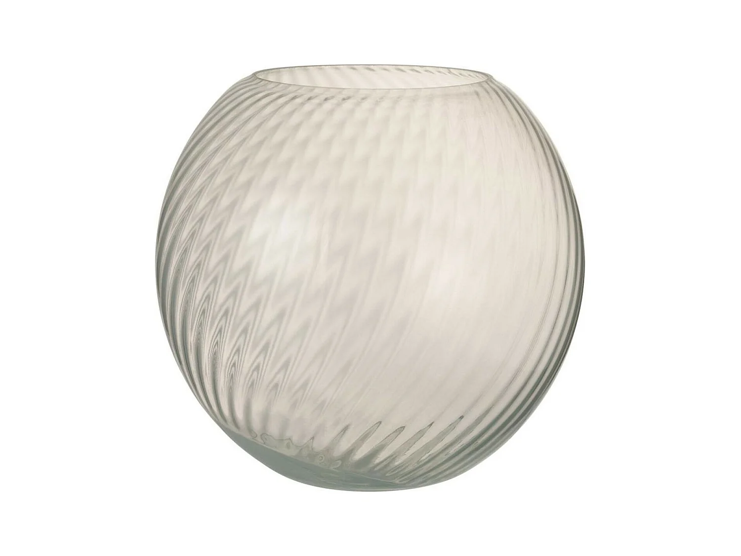 Vase Design en Verre "Canne Rond" 25cm Blanc