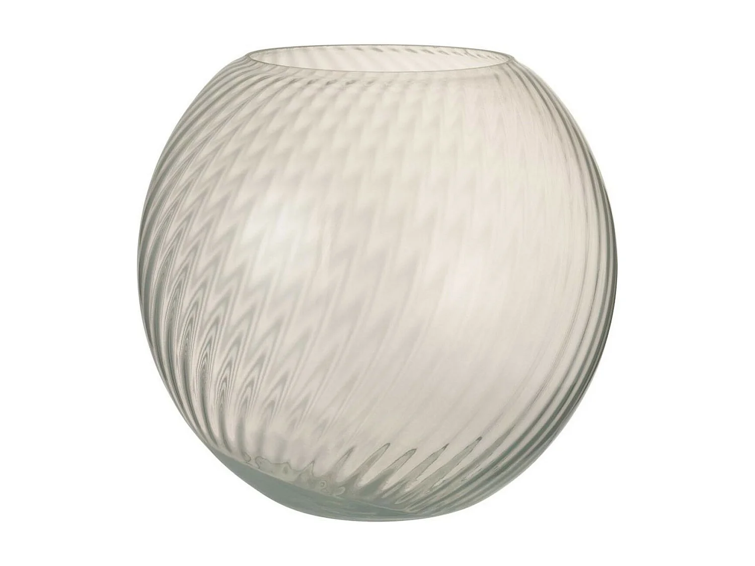 Vase Design en Verre "Canne Rond" 25cm Blanc