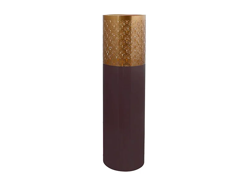 Vase Rond Design "Decoa" 90cm Violet & Or