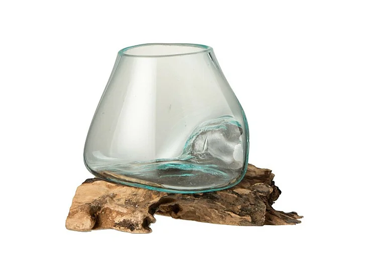 Vase Déco sur Pied "Gamal" 20cm Transparent