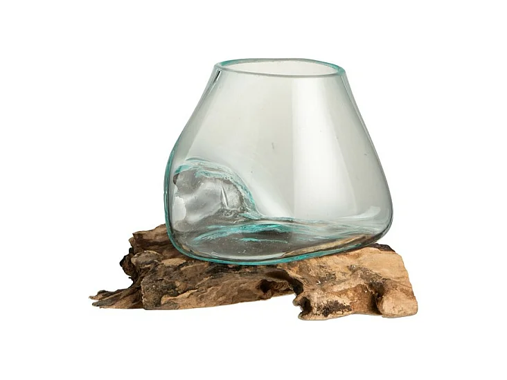 Vase Déco sur Pied "Gamal" 20cm Transparent