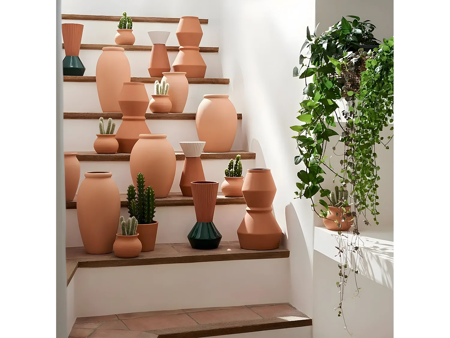 Vase Design Terre Cuite "Alicante" 30cm Terracotta