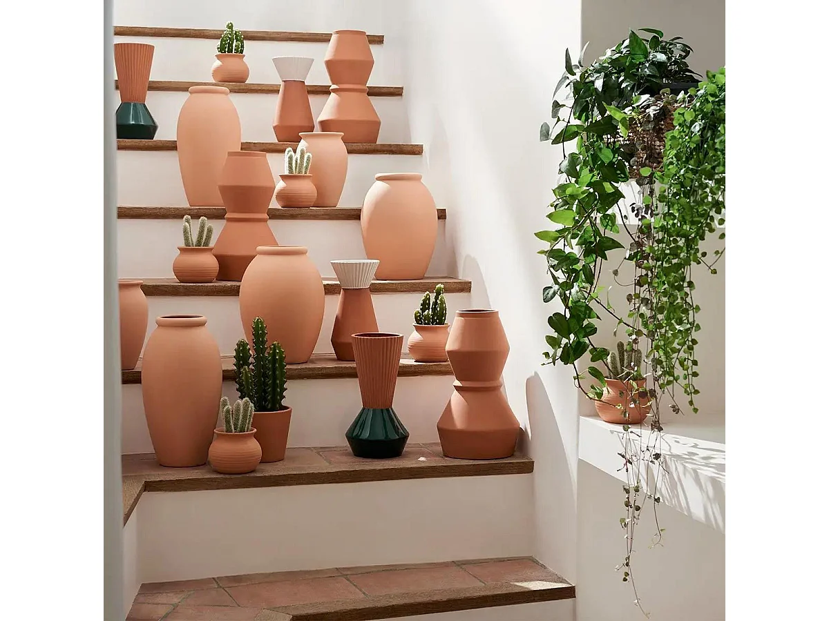 Vase Design Terre Cuite "Alicante" 30cm Terracotta