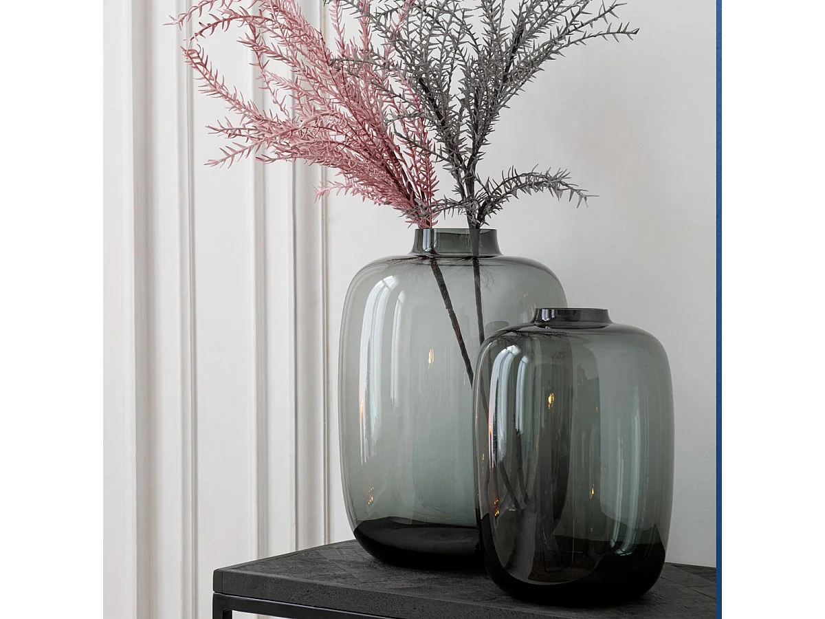 Vase Design en Verre "Cleo" 45cm Gris
