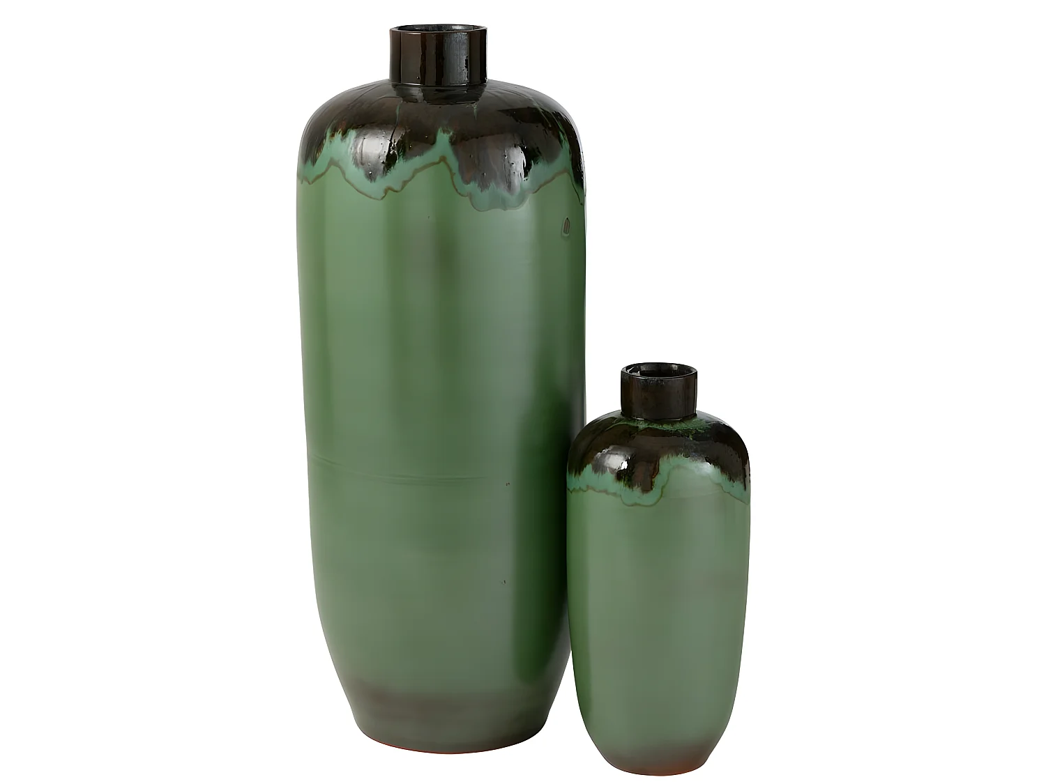 Jarrón alto de cerámica verde 33x89cm