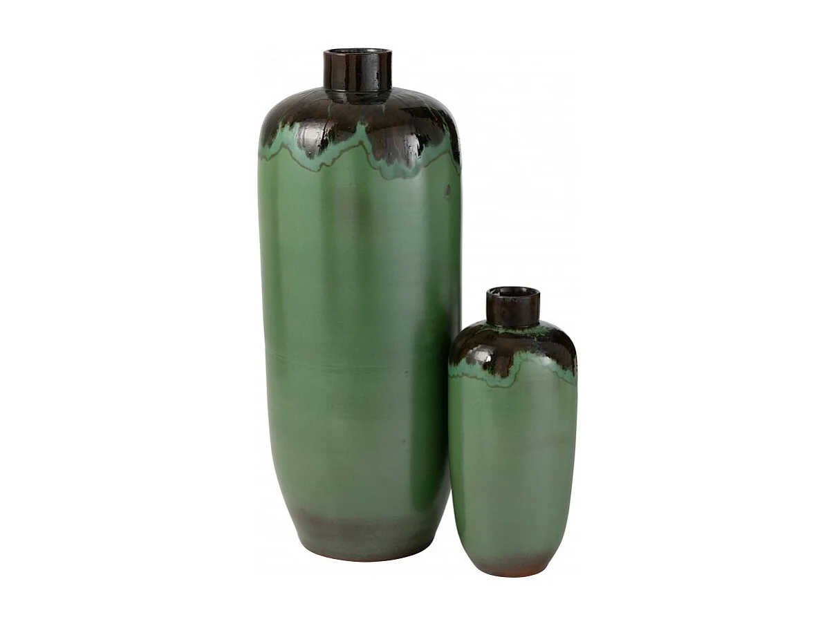 Vaso alto in ceramica verde 33x89cm