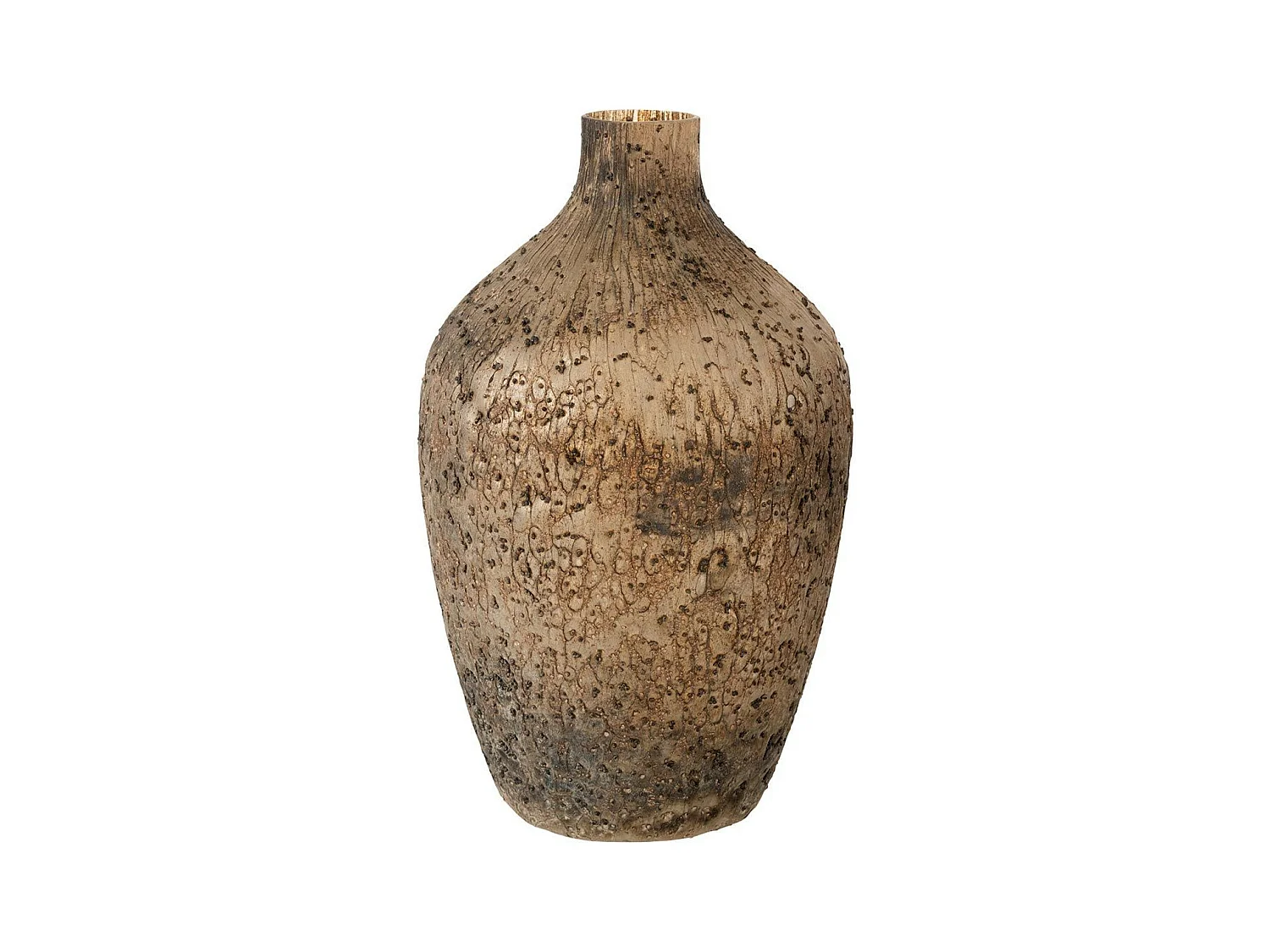 Vase Rond en Verre Design "Wyll" 49cm Marron
