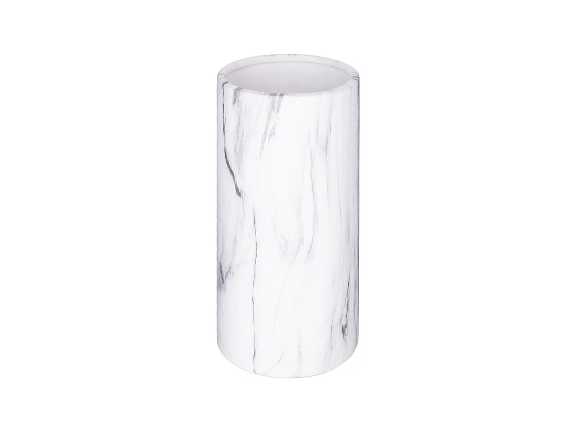 Vase Cylindrique Effet Marbre "Sao" 20cm Blanc