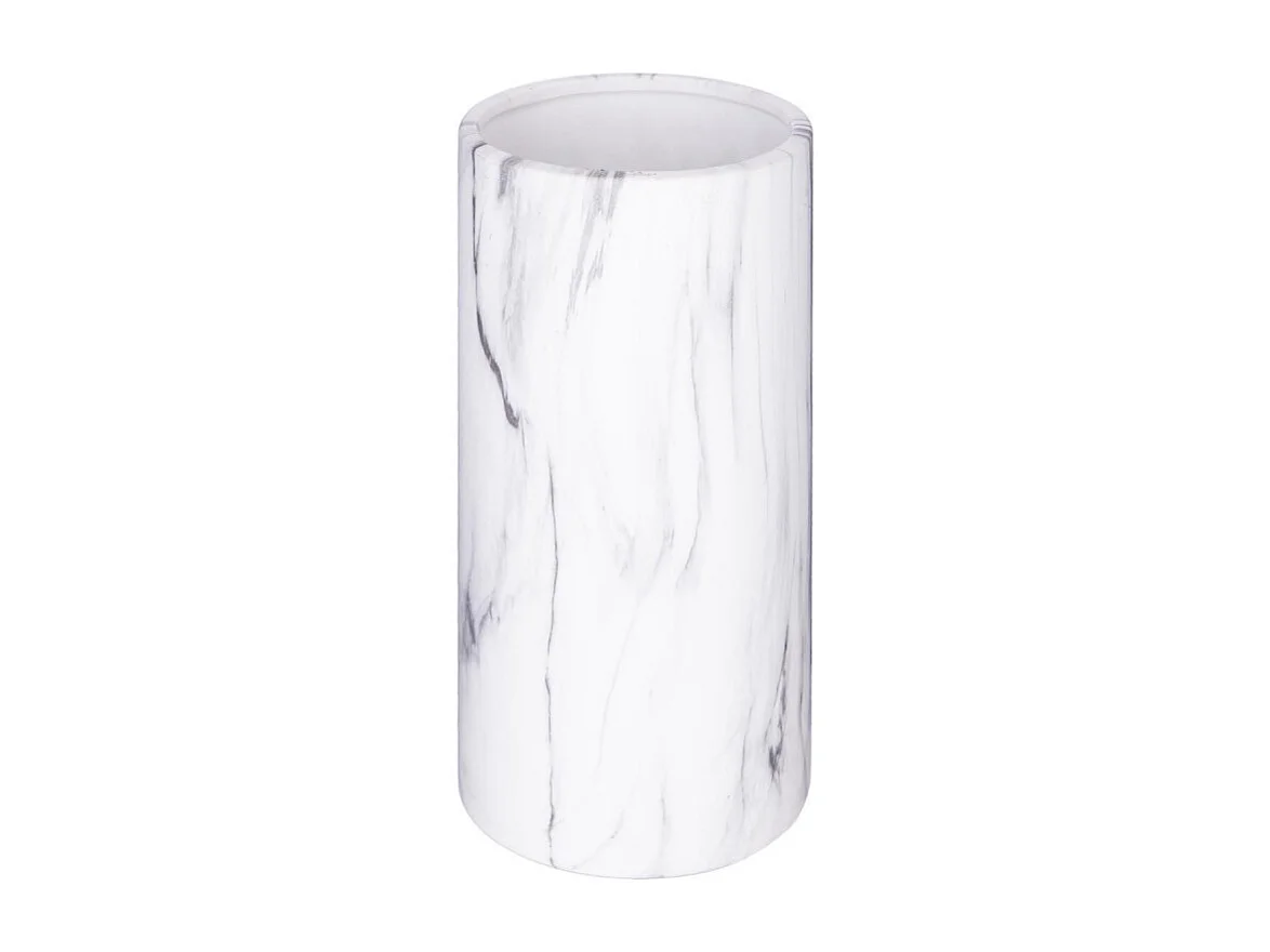 Vase Cylindrique Effet Marbre "Sao" 20cm Blanc