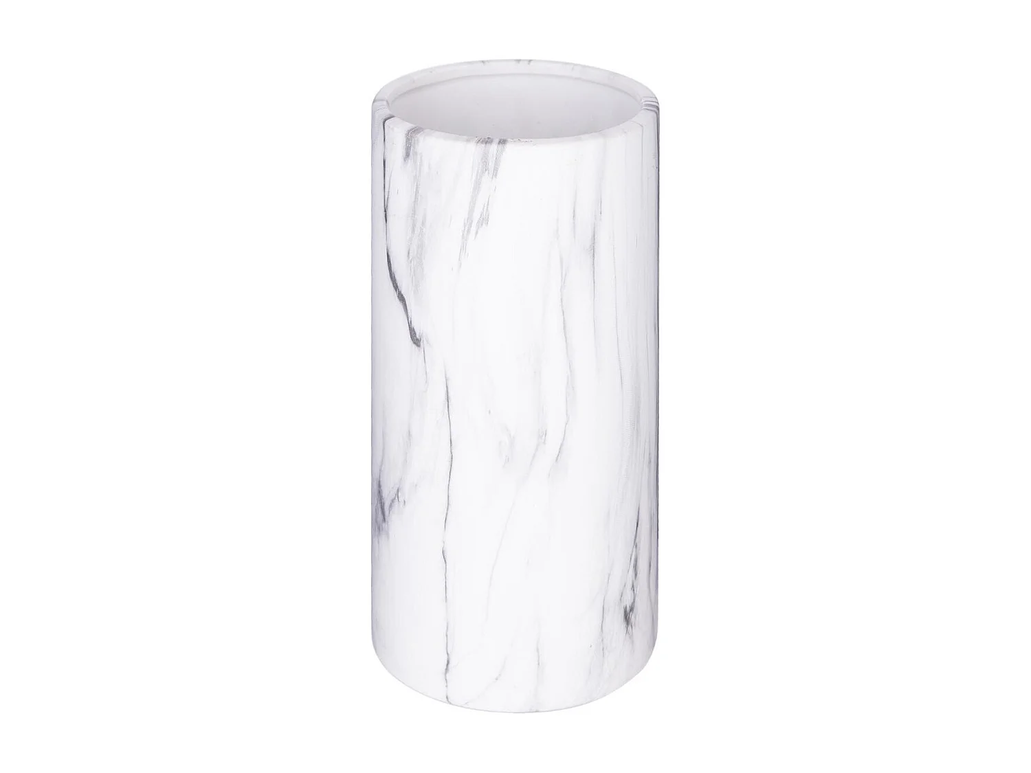 Vase Cylindrique Effet Marbre "Sao" 20cm Blanc