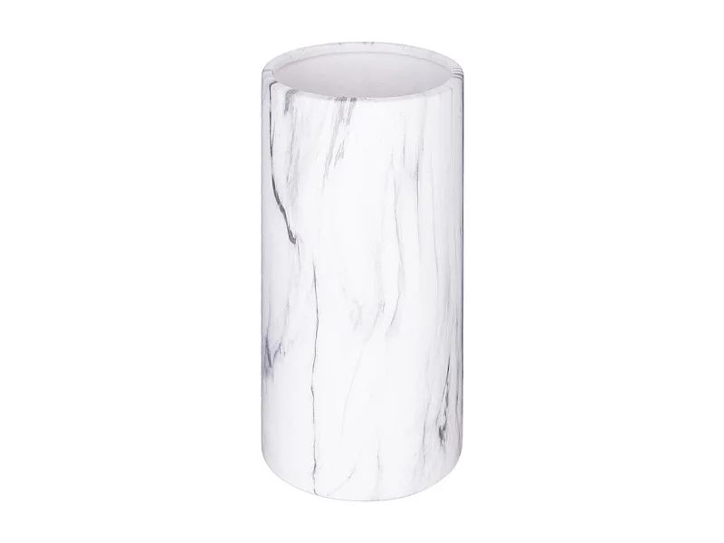 Vase Cylindrique Effet Marbre "Sao" 20cm Blanc
